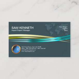 Luminous Global Sales Import Export Waves Business Card