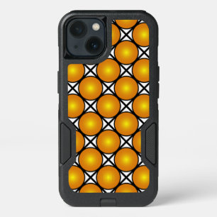 Luminous Golden Dots Black White Lattice Pattern