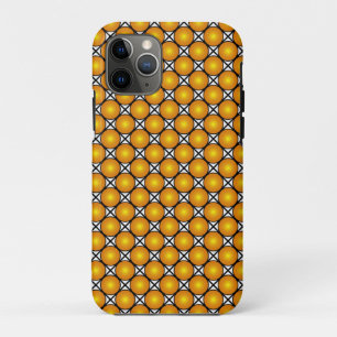 Luminous Golden Dots Black White Lattice Pattern iPhone 11 Pro Case