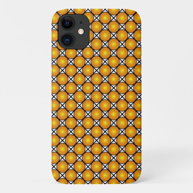 Luminous Golden Dots Black White Lattice Pattern Case-Mate iPhone Case (Back)