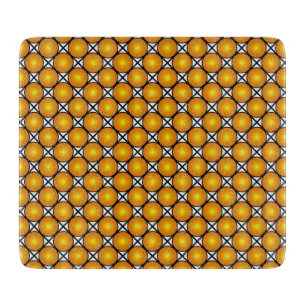 Luminous Golden Dots Black White Lattice Pattern Cutting Board
