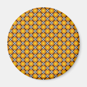 Luminous Golden Dots Black White Lattice Pattern Magnet