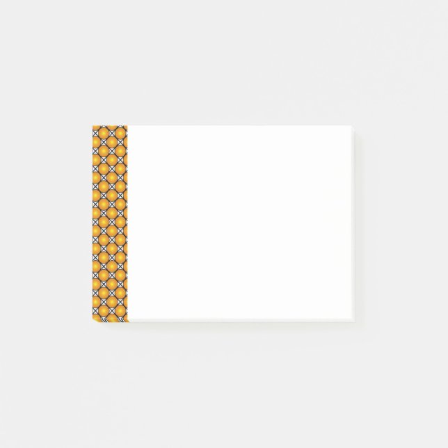 Luminous Golden Dots Black White Lattice Pattern Post-it Notes (Front)