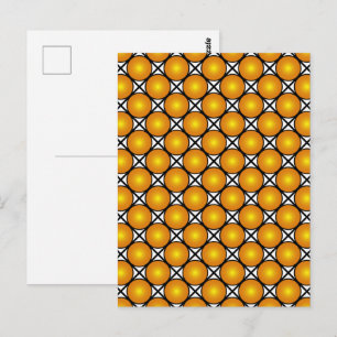 Luminous Golden Dots Black White Lattice Pattern Postcard