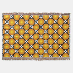 Luminous Golden Dots Black White Lattice Pattern Throw Blanket