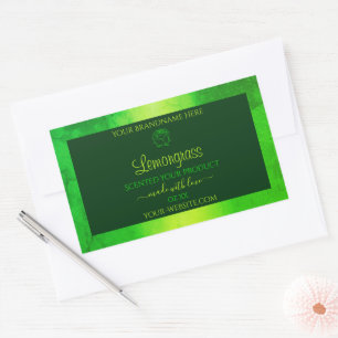 Luminous Green Marble Pattern Product Label Floral