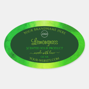 Luminous Green Marble Pattern Product Labels Logo