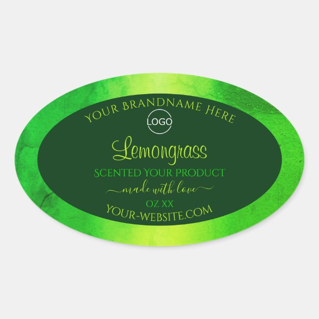 Luminous Green Marble Pattern Product Labels Logo (Front)