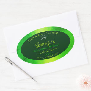 Luminous Green Marble Pattern Product Labels Logo