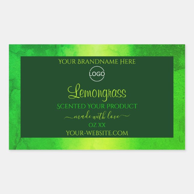 Luminous Green Marble Pattern Product Labels Logo (Front)