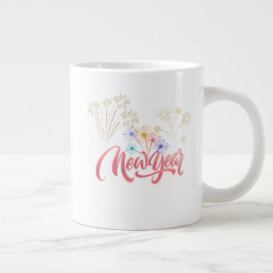Luminous Happy New Year  Large Coffee Mug