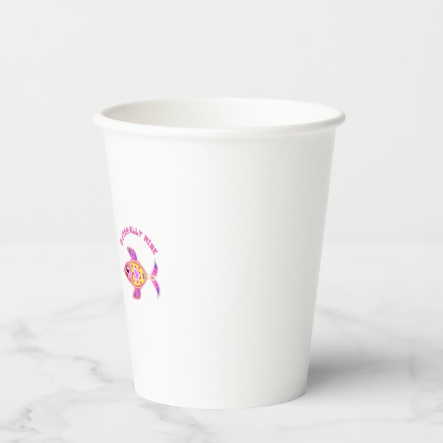 Luminous Heart Fish: Radiant Neon Kawaii Sea Life  Paper Cups (Front)