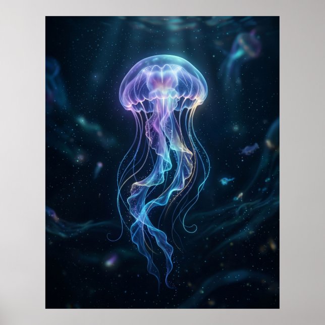 Luminous Jellyfish Ocean Glow Poster (Front)