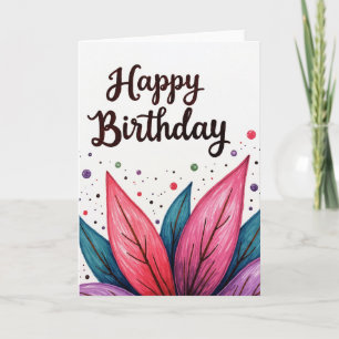 Luminous Leafy Birthday Card