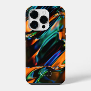 Luminous Liquid Metal Monochrome w/ Name iPhone 14 Pro Case