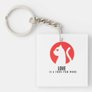 Luminous Love Cat Silhouette Key Ring