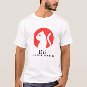 Luminous Love Cat Silhouette T-Shirt