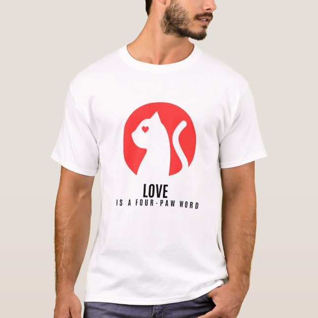 Luminous Love Cat Silhouette T-Shirt (Front)