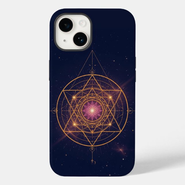 Luminous Mandala of Golden Harmony Case-Mate iPhone Case (Back)