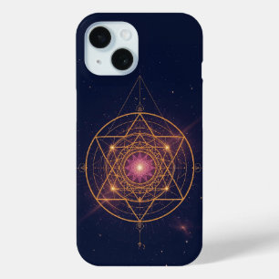 Luminous Mandala of Golden Harmony iPhone 15 Case