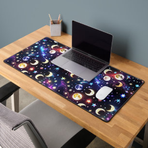 Luminous Moonstone Opal Celestial Moon Desk Mat