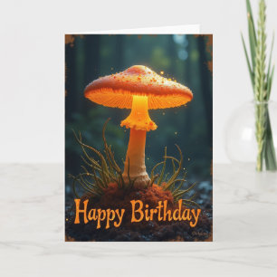 Luminous Mushroom Birthday Card