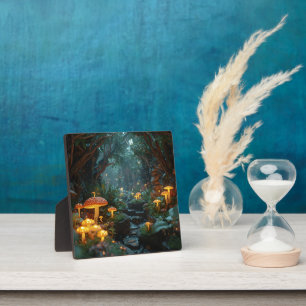 Luminous Mushroom Forest – Customizable Fantasy Plaque