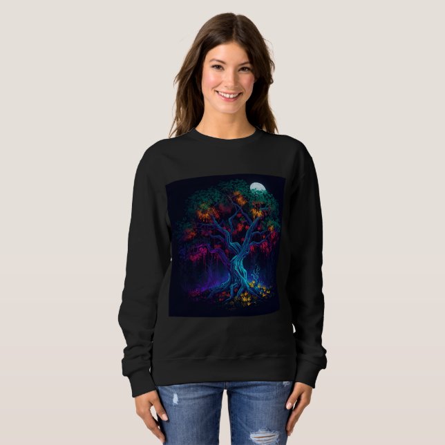 Luminous Neon Tree of Life Sweatshirt (Front Full)