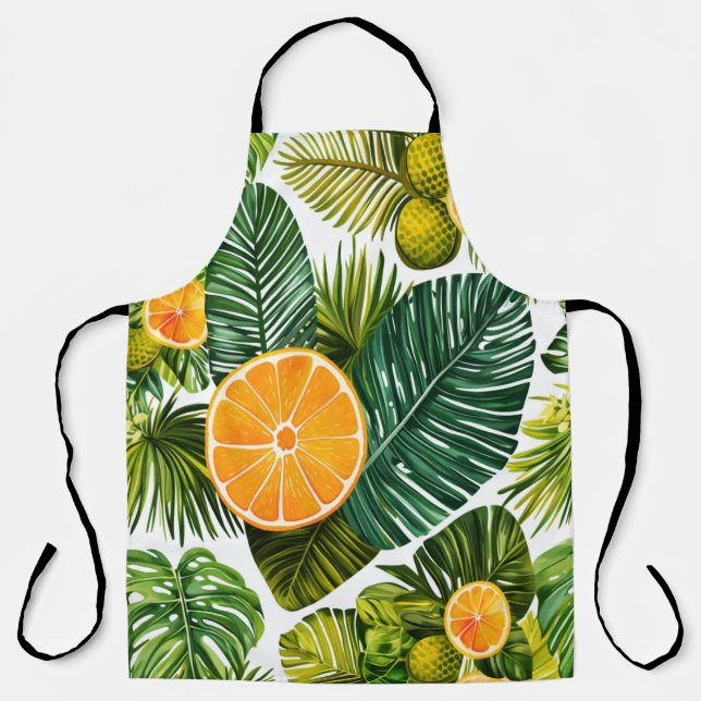luminous orange garden melody apron (Front)