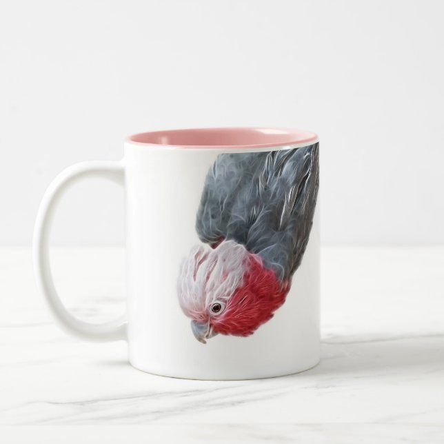 Luminous Parrot Rose Breasted Cockatoo Two-Tone Coffee Mug (Left)