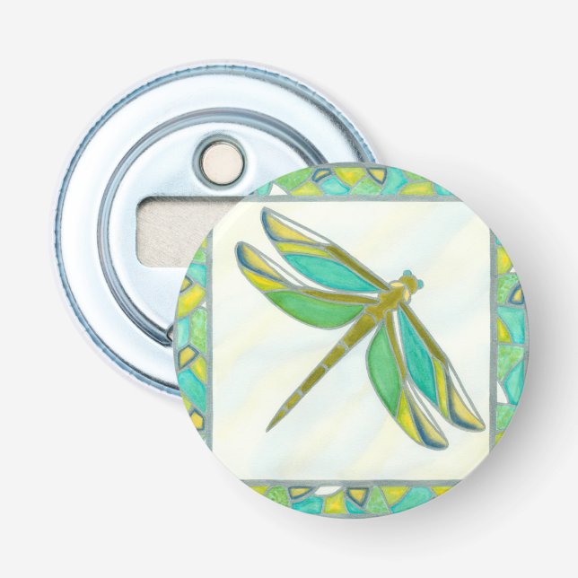 Luminous Pastel Dragonfly by Vanna Lam Bottle Opener (Front)