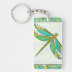 Luminous Pastel Dragonfly by Vanna Lam Key Ring