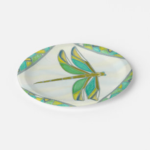 Luminous Pastel Dragonfly by Vanna Lam Paper Plate