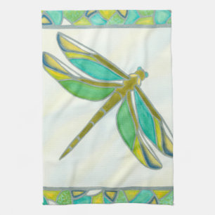 Luminous Pastel Dragonfly by Vanna Lam Tea Towel