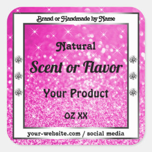 Luminous Pink Glitter Sparkle Stars Product Labels