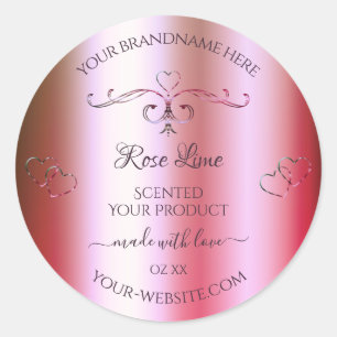 Luminous Pink Green Gradient Ornate Product Labels