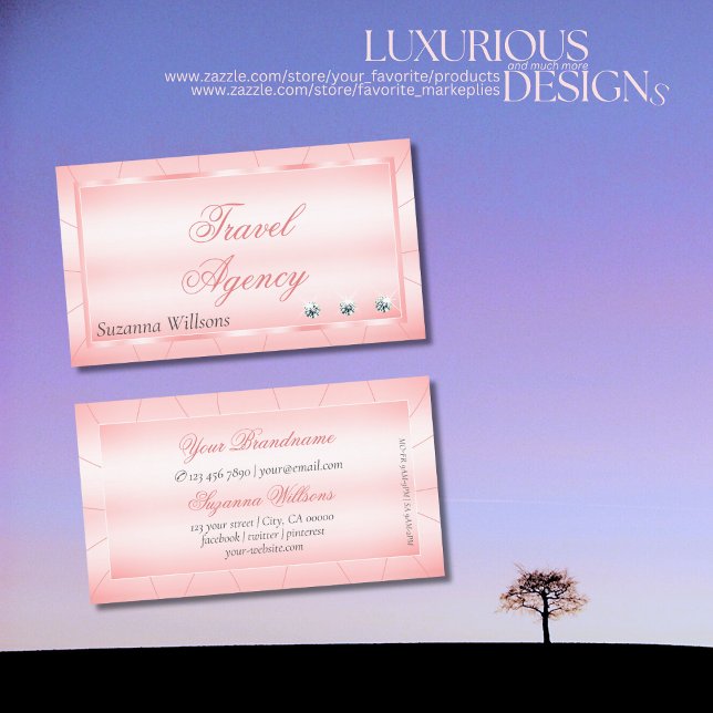 Luminous Pink with Diamonds Modern Eye Catching Business Card (Creator Uploaded)