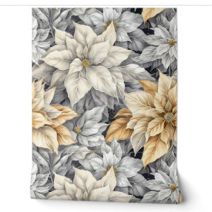 Luminous Poinsettia Splendour Botanical Wallpaper