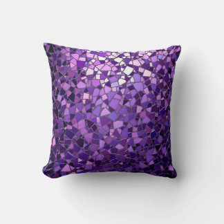 Luminous Purple Mosaic Pattern.Modern Outdoor  Cushion