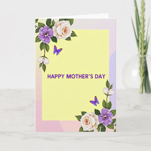 Luminous Purple Mothers Day Card