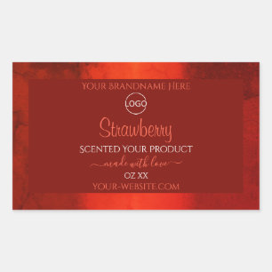 Luminous Red Marble Pattern Product Labels Logo