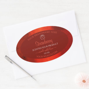 Luminous Red Marble Product Labels Rose Graphic