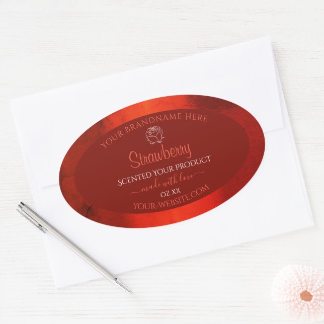 Luminous Red Marble Product Labels Rose Graphic (Envelope)