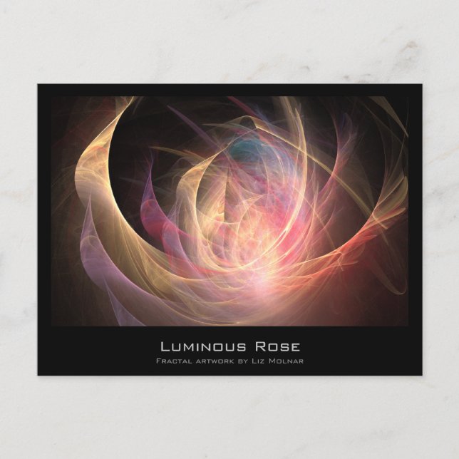 Luminous Rose Fractal Artist Card (Front)