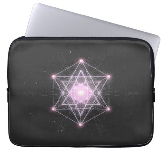 Luminous Sacred Geometry Star Pattern Laptop Sleeve