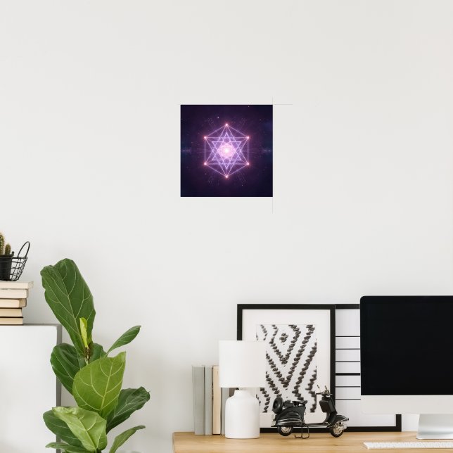 Luminous Sacred Geometry Star Pattern Poster (Home Office)