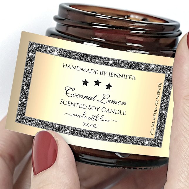 Luminous Silver Glitter Gold Effect Product Labels (Creator Uploaded)