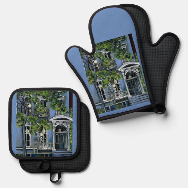 Luminous Spheres from Within  Oven Mitt & Pot Holder Set (Front/Back)