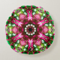 Luminous Stellar Kaleid Round Pillow