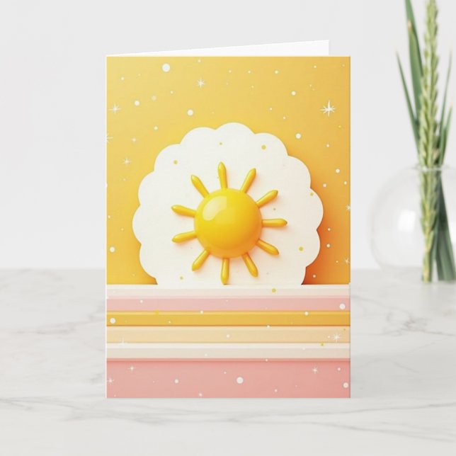 Luminous Sun Birthday Card (Front)